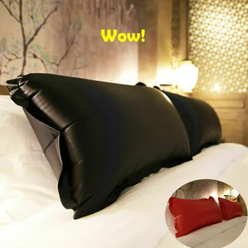 1 шт. надувная наволочка из ПВХ 80 *50 см, роскошная черно-красная наволочка для кровати, удобная однотонная наволочка