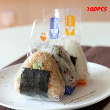 10 шт., Треугольный пакет для упаковки рисовых шариков в японском стиле, Подарочный пакет из морских водорослей, Форма для суши, Инструменты для приготовления японской кухни, Аксессуары для Бенто.