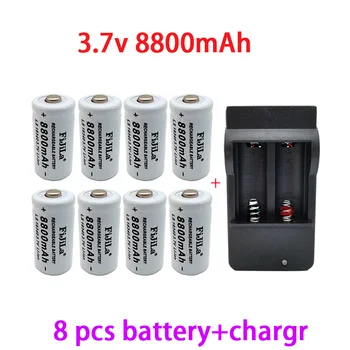 100% neue original 8800 Batterie cr123a 3,7 Batterie 16340 mah V Li-Ionen Akku Ladegerät