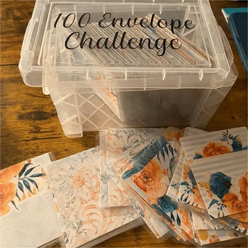 100 Конвертов Challenge Box Set Простой и Увлекательный Способ Сэкономить 10 000, 100 Конвертов Money Saving Challenge Box Долговечны