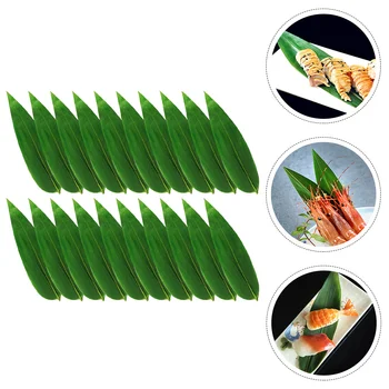 100 Шт Декор для торта Маленькие листья суши, Сашими, Декоративная трава, драм-машина, зеленые листья, коврик в форме лодки