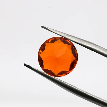100 шт./лот, оптовая цена, оранжевое хрустальное стекло круглой огранки 10 мм для кольца