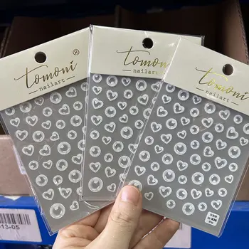 1ШТ 5D Прозрачная наклейка для дизайна ногтей с пузырьками 8 * 10 см Милые наклейки для ногтей с пузырьками, Самоклеящиеся наклейки для ногтей с пузырьками с тиснением
