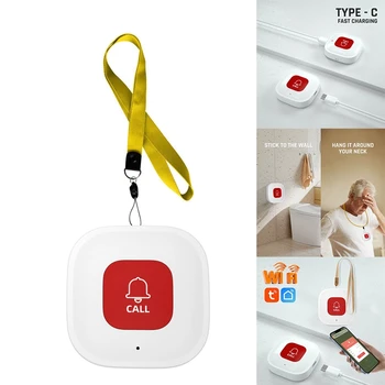 2 комплекта Tuya Wifi Smart Кнопка вызова SOS Телефонный передатчик оповещения Кнопка экстренного вызова
