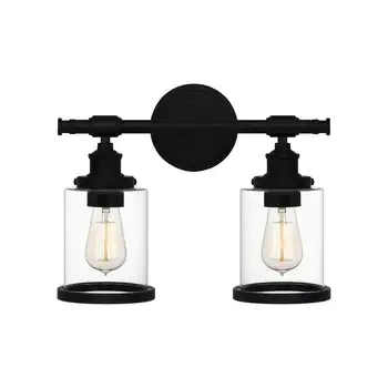 2-ламповый матовый черный светильник
