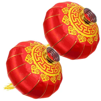 2 Шт Декор Домашний Китайский Традиционный Фонарь Бытовой Весенний Фестиваль Железная Проволока Свадьба Красный Новогодний Кулон Шикарный