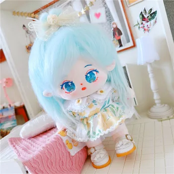 20-сантиметровая хлопчатобумажная кукла Idol Baby с белыми волосами, фигурка на заказ, Плюшевые игрушки, подарки для коллекции милых детских фанатов