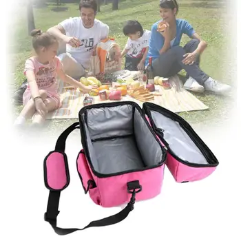 2019 Новая сумка для ланча с тепловой изоляцией, портативные сумки для пикника, Розовая Многоцелевая дорожная сумка для пикника