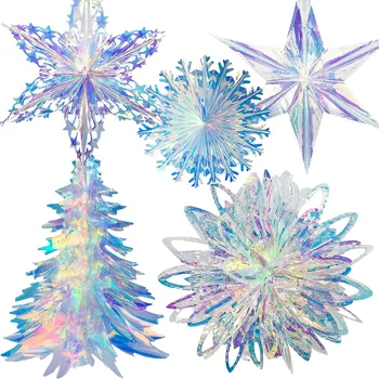 2023 Navidad Неоновые 3D искусственные снежинки, гирлянды, рождественские украшения для дома, зимняя вечеринка с замороженным снегом, украшения Noel Decor