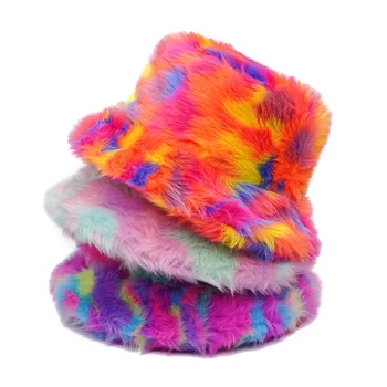 2023 Зимние Теплые шапки-ведерки из утолщенного меха для женщин, мужчин, уличная Ветрозащитная Панама, Женская шапка рыбака из мягкой кроличьей шерсти
