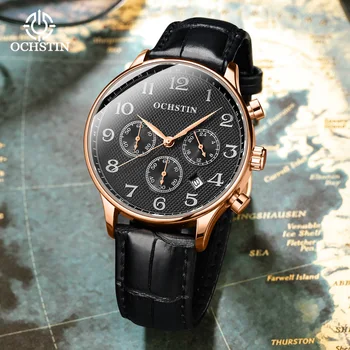 2023 Новые Деловые мужские часы OCHSTIN, лучший бренд класса Люкс, кварцевые часы с хронографом, мужские водонепроницаемые наручные часы Relogio Masculino