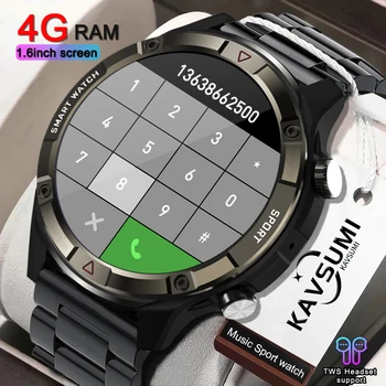 2023 Новые Смарт-Часы 4G С Памятью AMOLED 454*454 HD, всегда отображающие Время Вызова По Bluetooth, Умные Часы Для Мужчин, Наушники Huawei TWS