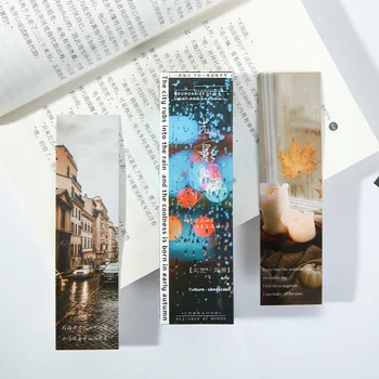 30 креативных литературных и художественных закладок с границами света и тени в коробке, бирки для чтения, карточки с краткими сообщениями
