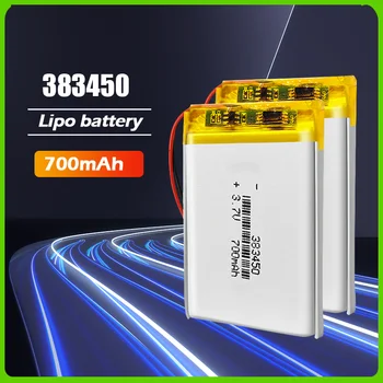 383450 3,7 В 700 мАч Перезаряжаемая Литий-Полимерная Батарея Для MP3 MP4 GPS Bluetooth Гарнитуры Power Bank Ручка Для Записи Игрушечная Камера