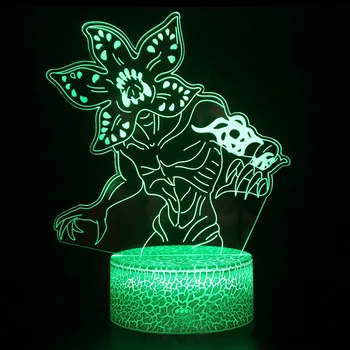 3D Illusion Monster Night Light 16 цветов Сменная настольная лампа с дистанционным управлением светодиодные фонари с сенсорным переключателем для детей