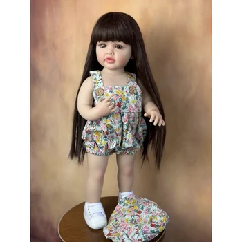 55 см 22 дюйма Возрожденная Девочка Кукла Мягкая Силиконовая Кукла Реалистичная Игрушка для Малышей На День Рождения Подарки для Ребенка Реборн Muñecas