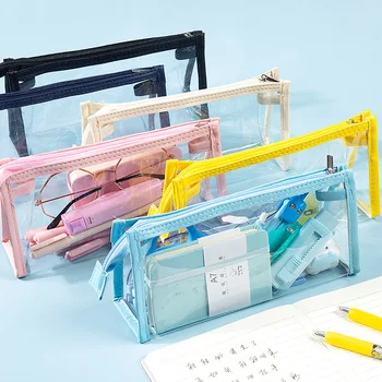 6 Цветов Прозрачных сумок на молнии Специальные Канцелярские принадлежности для студенческих экзаменов Простой стиль