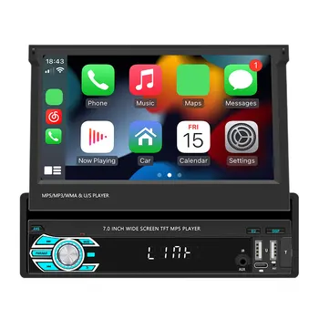 7-Дюймовая Аудиосистема С Камерой заднего вида CarPlay Android Auto FM-радио, совместимое с Bluetooth Mirrorlink USB HD 1024P Аудиовыход RCA