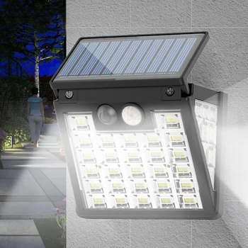 72 светодиодных солнечных фонаря, уличная солнечная лампа с датчиком движения, солнечные фонари, водонепроницаемый солнечный свет, солнечная энергия для украшения сада