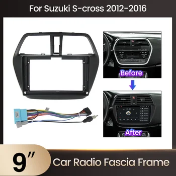 9-дюймовый автомобильный радиоприемник 2 Din, аудиосистема, лицевая панель, рамка для Suzuki SX4 S-Cross, комплект для установки стереосистемы на приборной панели