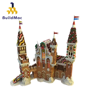 Buildmoc Идеи Рождественского пряничного замка MOC Set Наборы строительных блоков Игрушки для детей Детские подарки Игрушка 3990ШТ Кирпичей