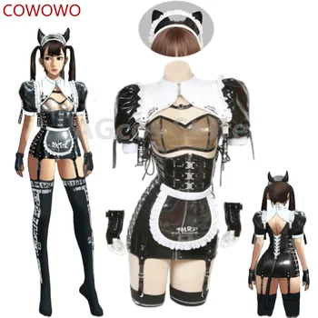 COWOWO Оригинальный дизайн AI Maid Cat Girlfriend Кожаные комбинезоны для косплея, Женский Сексуальный Прекрасный Косплей