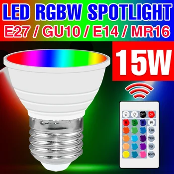 E14 Led RGB Лампа 220V E27 Цветная Лампочка GU10 LED Прожектор Смарт-Лампы С Дистанционным Управлением Для Домашнего Декора MR16 Lampara Magic Bulb