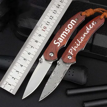 EDC Damas складной нож кемпинг открытый складной нож с деревянной ручкой