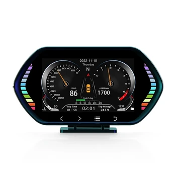 F12 Автомобильный Hud-дисплей OBD2 GPS с ЖК-экраном, Измеритель Скорости Автомобиля, Измеритель Наклона, Автомобильные Электрические Аксессуары, Бортовой Компьютер