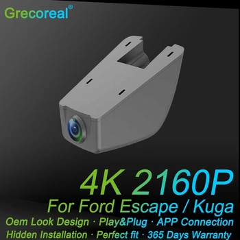 Grecoreal Dash Cam Wifi 4K 2160P Двойная Фронтальная Камера Автомобильный Видеорегистратор Play Plug Dashcam для Ford Escape Kuga CX482 с 2013 по 2019 год