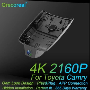 Grecoreal Автомобильная Видеорегистраторная Камера Front Dash Cam Play Plug 2160P 4K Wifi Видеорегистратор Автомобильные Регистраторы для Toyota Camry XV70 2020 2021 2022 2023