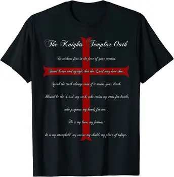JHPKJ Knights Templar Oath Делает Нас Сильными Мужская Футболка С Коротким рукавом Повседневная Летняя Футболка Из 100% Хлопка С Круглым вырезом