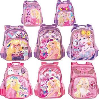 Kawaii Barbie Princess Ранец для начальной школы для девочек, трехэтажный рюкзак большой емкости, мультяшный мешочек-органайзер, школьный подарок