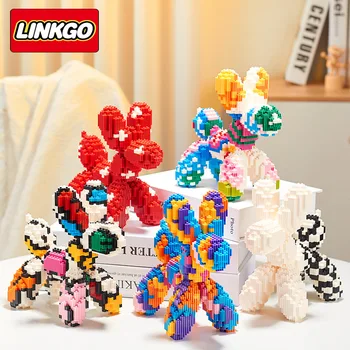 Linkgo, Микро-строительные блоки для собак, собранные своими руками, Красочное соединение для собак, Мини-фигурки из кирпича, Игрушка для домашнего декора