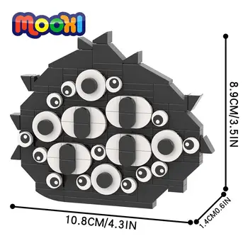 MOOXI Game Creative Series Black Muli-eyed Monster Bricks Строительные Блоки Собранная Фигурка Модель Игрушки Для Детей Подарки MOC1156