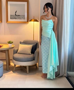 Other Shore Мятно-зеленые платья для выпускного вечера без бретелек, женское элегантное вечернее платье для Саудовской Аравии 2023, vestidos de noche