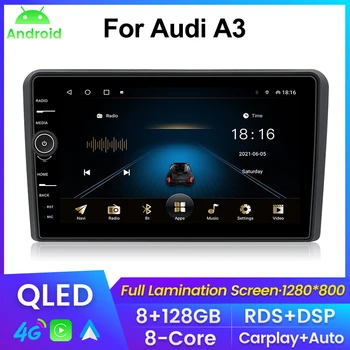 QLED Экран Автомагнитолы Для Android радио audi a3 8p S3 2003-2012 RS3 Мультимедийный Плеер GPS Навигация Для Carplay Android Auto bt