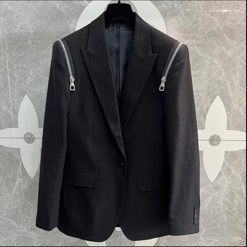 QZ07208 Модные мужские пальто и куртки 2023 для подиума, роскошный известный бренд, европейский дизайн, мужская одежда для вечеринок