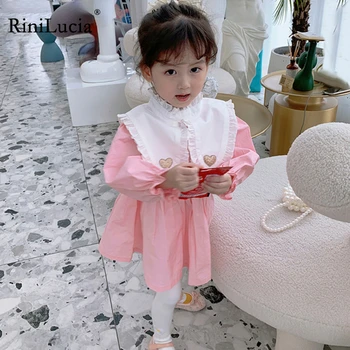RiniLucia 2023, летнее платье для девочек, милые платья принцессы, Костюмы с вышивкой с длинным рукавом, детские платья, Милое детское платье от 2 до 7 лет