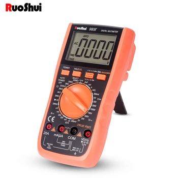 RuoShui 9808 + Высокоточный цифровой мультиметр 2000 мкФ, емкостный измеритель частоты 20 МГц, измерение температуры и индуктивности с помощью LCR