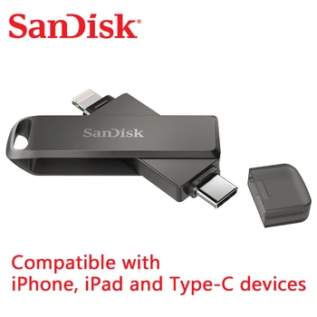 SanDisk USB Флэш-накопитель iXpand OTG Lightning Type c 256 ГБ 128 ГБ 64 ГБ Флеш-накопитель MFi Для iPhone и iPad и USB U-Диск OTG