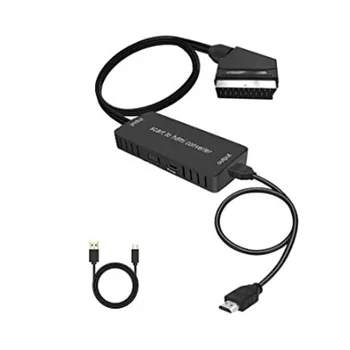 Scart to HDMI-конвертер Аудио конвертер видео кабельный адаптер Поддерживает адаптер преобразования 1080P HD