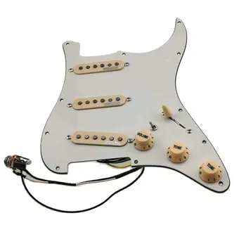 SSS Upgrade Предварительно Подключенный Комплект Strat Pickgaurd Многофункциональный Переключатель Wilkinson Alnico с 5 Звукоснимателями, 7-Позиционный переключатель, Подходящий для гитары Fender