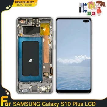 TFT с рамкой для Samsung Galaxy S10 Plus ЖК-экран Сенсорная панель дигитайзер в сборе Замена дисплея Samsung Galaxy S10 Plus