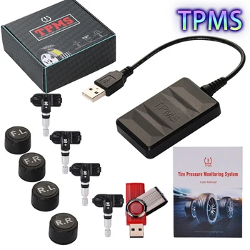 USB TPMS для Android Система Контроля Давления В Шинах Android TPMS Запасная Шина Внутренний Внешний Датчик для Автомобильного Радио DVD-Плеера