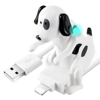 USB-кабель, забавное зарядное устройство для горбатых собак для iPhone 13/12/11 и не только, USB-кабель для быстрого зарядного устройства Moving Spotty Dog