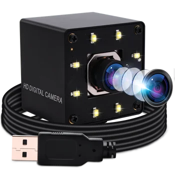 USB-камера ночного видения с автофокусом 4K с белыми светодиодами, датчик IMX415, USB-камера безопасности, ПК-камера для Raspberry pi Jetson Nano