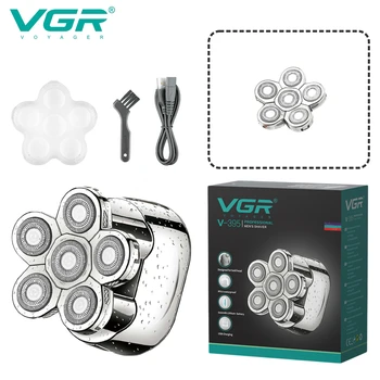 VGR Электробритва с шестью бритвенными головками для мужчин, водонепроницаемая электрическая бритва, Триммер для стрижки бороды, цифровой дисплей V-395