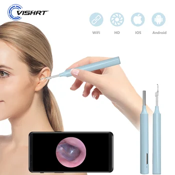 Wi-Fi визуальный отоскоп, Эндоскопическая камера для iPhone Android IP67, водонепроницаемая 4,3 мм Мини-ушная паста для чистки ушей, проверка кожи