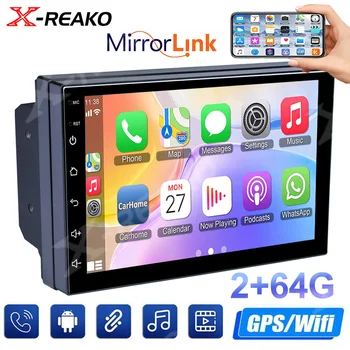 X-REAKO 7-дюймовый Автомобильный радиоприемник 2 din Android Мультимедийный видеоплеер Беспроводной CarPlay Android Auto GPS Wifi для VW Nissan Toyota KIA
